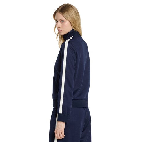 Technical jersey zip jacket with embroidery