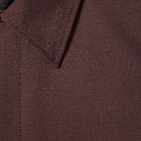 Manteau en laine contrecollée avec logo