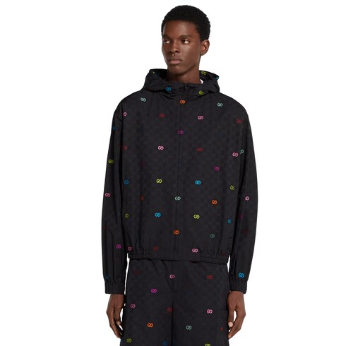 GG cotton ripstop zip jacket