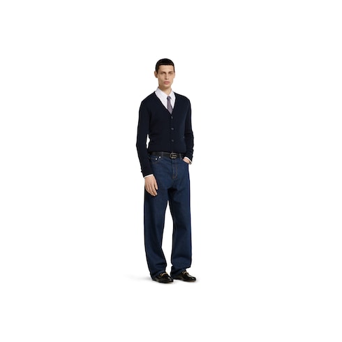Cardigan aus feinem Kaschmir mit Intarsie