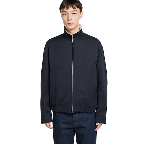 Chaqueta con zipper de gabardina   de algodón reversible