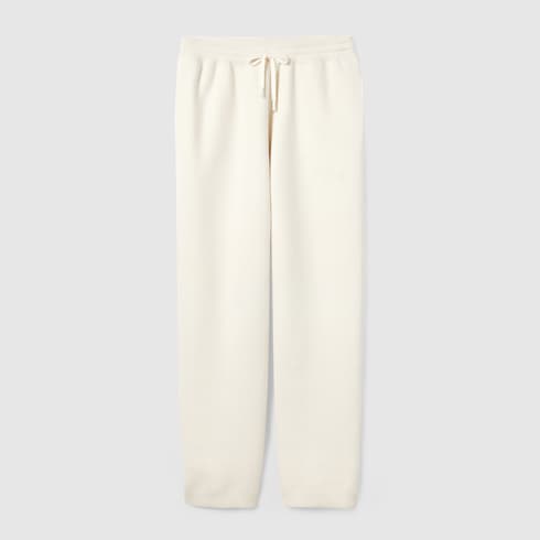 Pantalon décontracté en maille en piqué de laine et cachemire