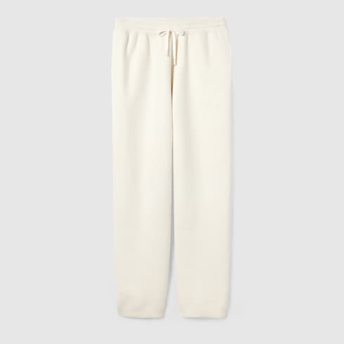 Wool cashmere piquet knit leisure pant