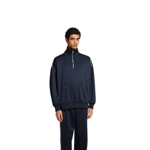 Technical jersey sweatshirt with embossed logo