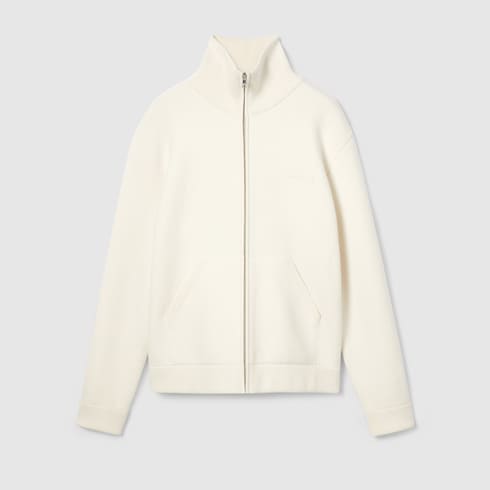 Jacke aus Piqué-Strick aus Wolle und Kaschmir mit RV