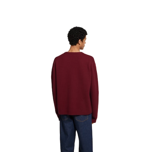 Pull en maille côtelée de laine et cachemire