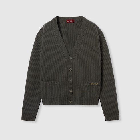 Cardigan aus Woll- und Kaschmir-Rippstrick 