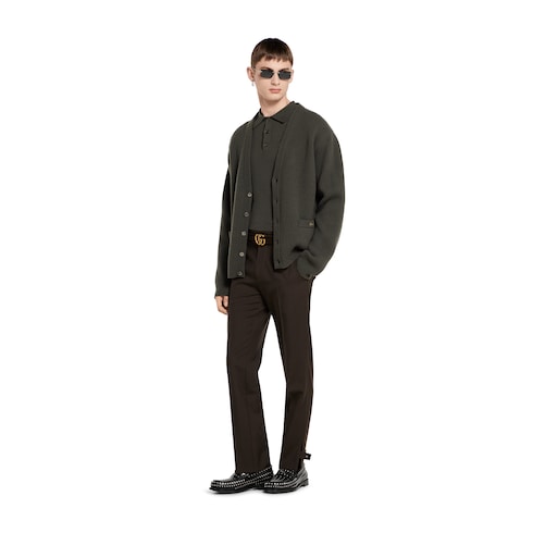 Cardigan aus Woll- und Kaschmir-Rippstrick 