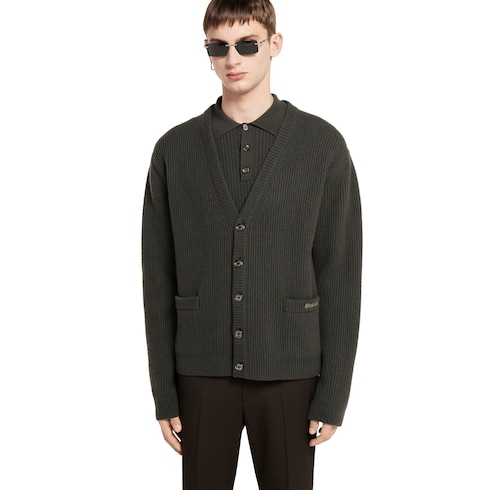 Cardigan aus Woll- und Kaschmir-Rippstrick 