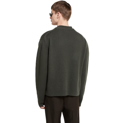 Cardigan aus Woll- und Kaschmir-Rippstrick 