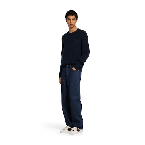 Jersey acanalado de cashmere y lana