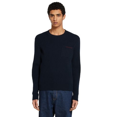 Jersey acanalado de cashmere y lana