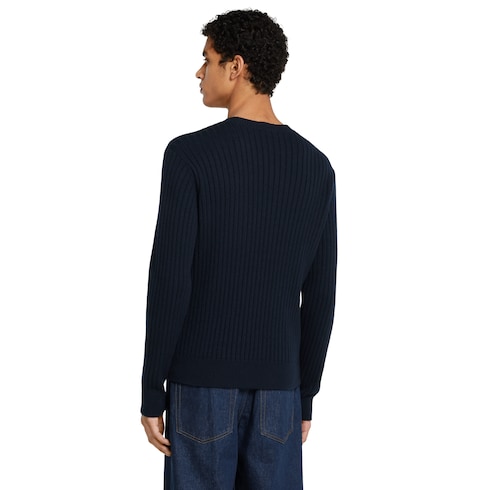 Jersey acanalado de cashmere y lana
