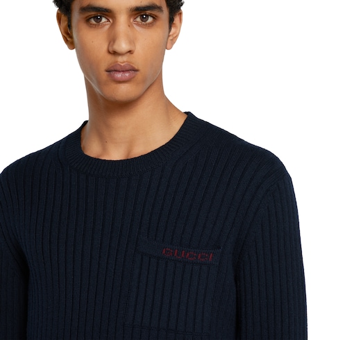Jersey acanalado de cashmere y lana