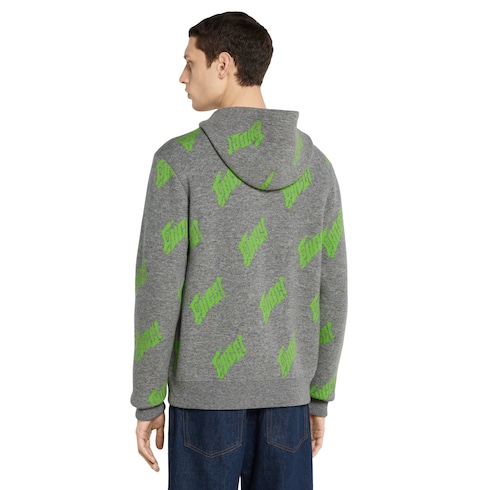 Giacca in maglia di lana jacquard con cerniera