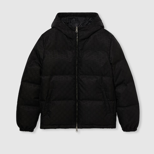 GG nylon canvas down jacket