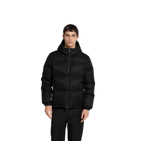 GG nylon canvas down jacket