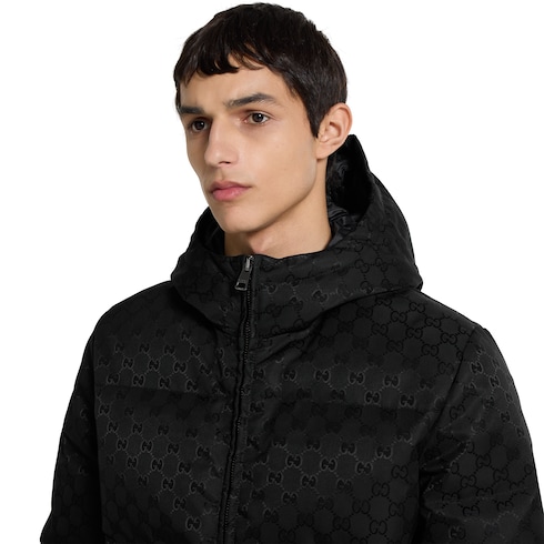 GG nylon canvas down jacket