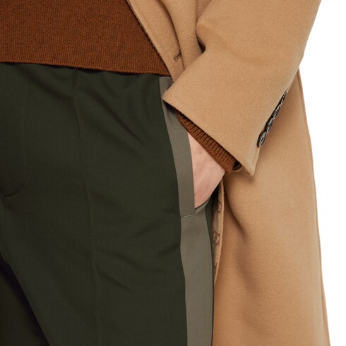 Pantalone in twill di lana con logo