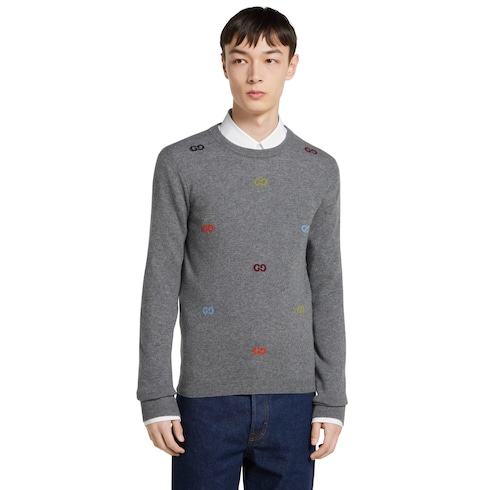 Pullover aus feinem Kaschmir mit Intarsie
