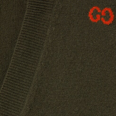 Fine cashmere cardigan with intarsia