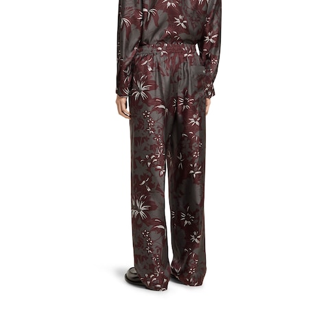 Pantalón de sarga de seda con estampado