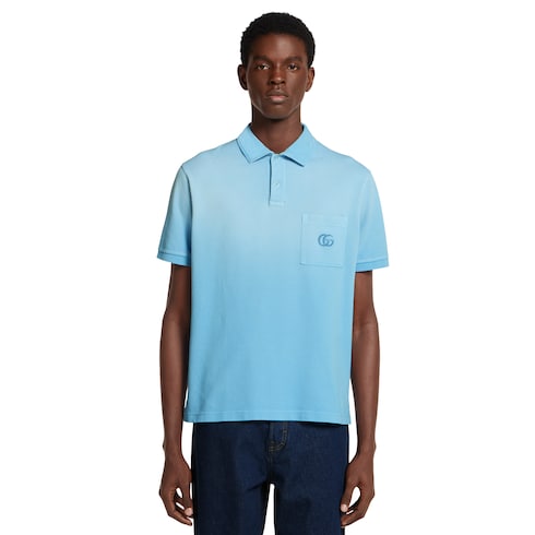 Chemise polo en piqué de coton avec broderie