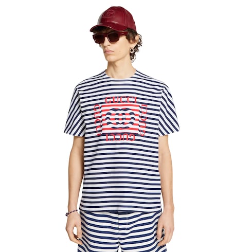 T-shirt in jersey di cotone stampato