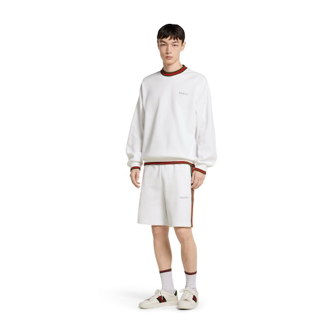 Cotton piquet sweatshirt with Web