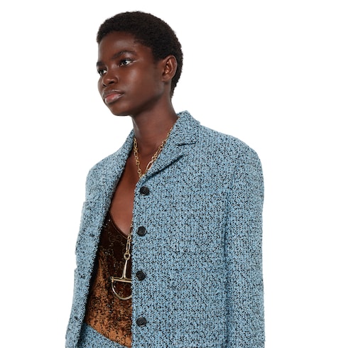 Wool cotton bouclé jacket