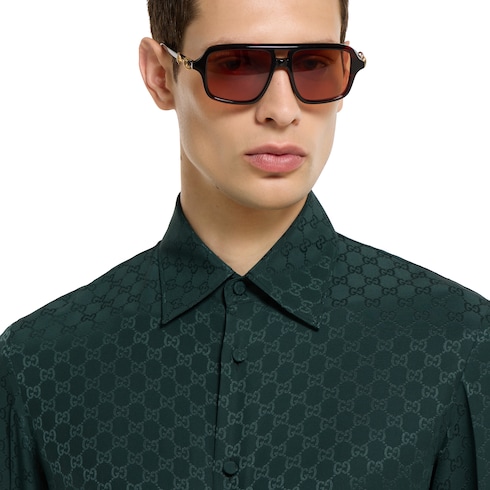 GG silk jacquard shirt