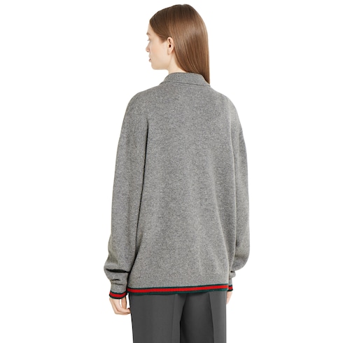 Cardigan aus Wolle und Kaschmir mit Web