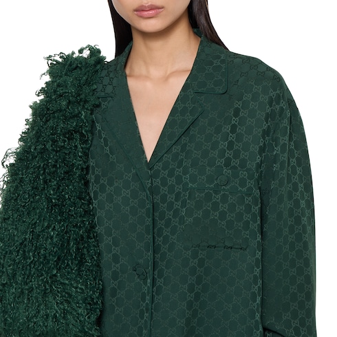 Camicia in seta GG jacquard