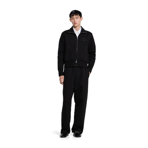 Brushed cotton jersey track bottoms