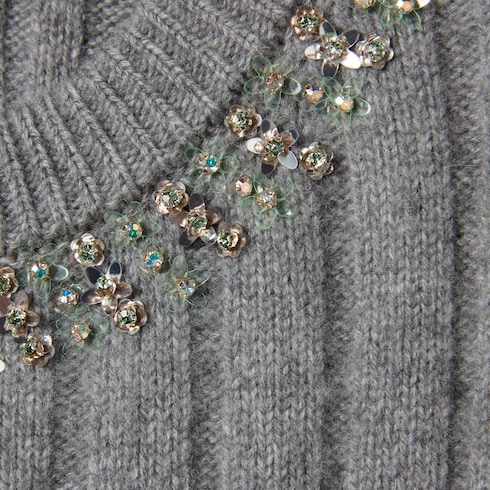 Haut en laine et cachemire doux côtelé