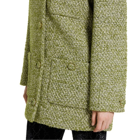 Cappotto in lana e cotone bouclé