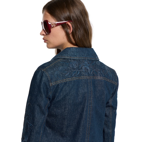 Denim jacket with embroidery