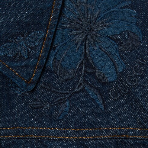 Denim jacket with embroidery