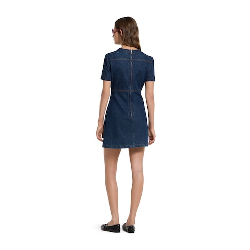 Denim dress with embroidery