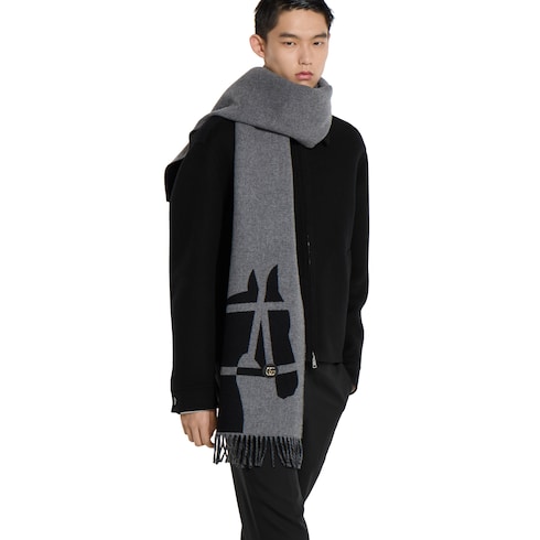 Écharpe en laine avec motif jacquard