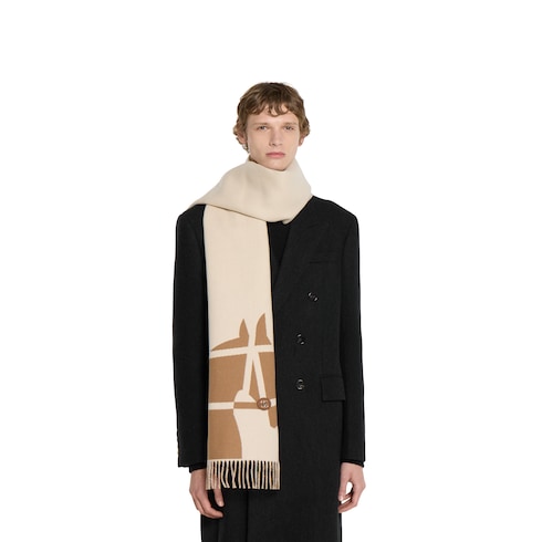 Écharpe en laine avec motif jacquard