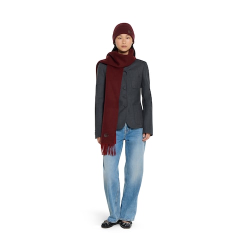 Cappello in cashmere con patch