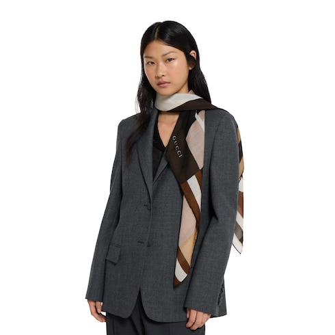 Cashmere shawl with equestrian motif
