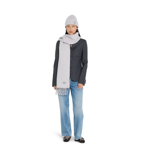 Cashmere scarf with patch