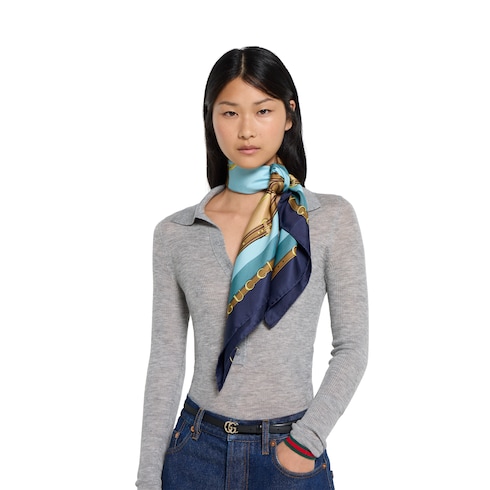 Carré in twill di seta stampato