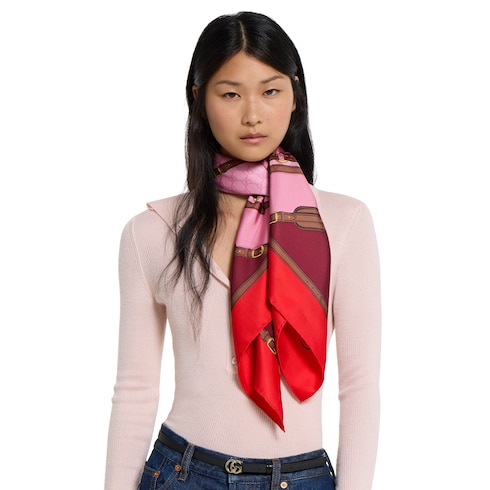 Carré in twill di seta stampato