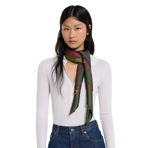 Printed silk twill carré