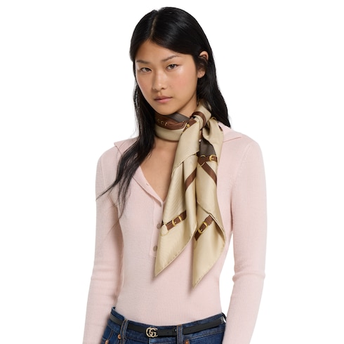 Printed silk twill carré