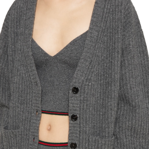Rib felted wool top with Web