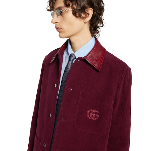 Veste en velours côtelé avec Double G